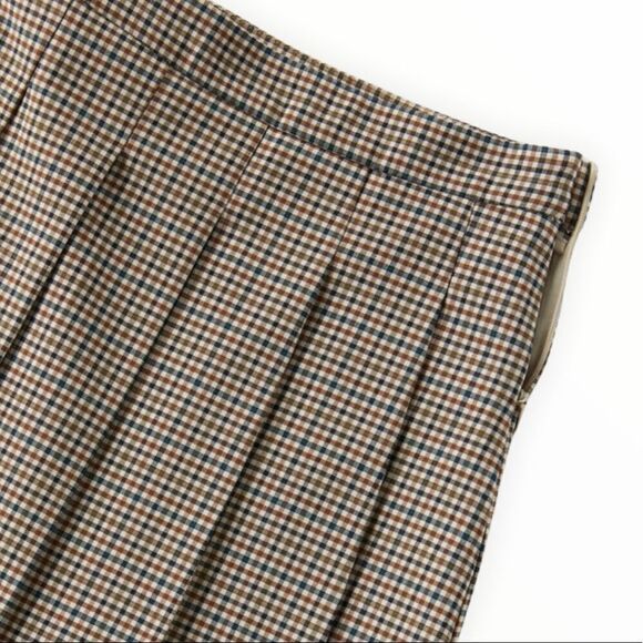 ZARA Kids | Taupe Brown | PLAID BOX PLEAT SKIRT - Picture 4 of 9